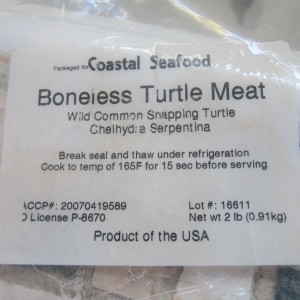 Turtle meat package.
